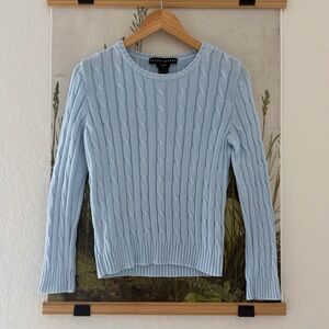 Ralph Lauren Black Label Baby Blue Cable Knit Sweater